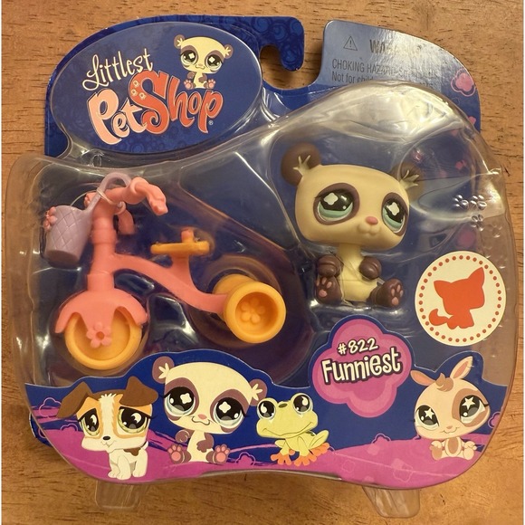 Panda Littlest Pet Shop LPS Funniest Purple Panda With Tricycle 822 NIP